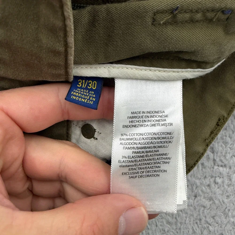 Polo Ralph Lauren Mens Olive Green Authentic Dungarees Straight Pants 31x30